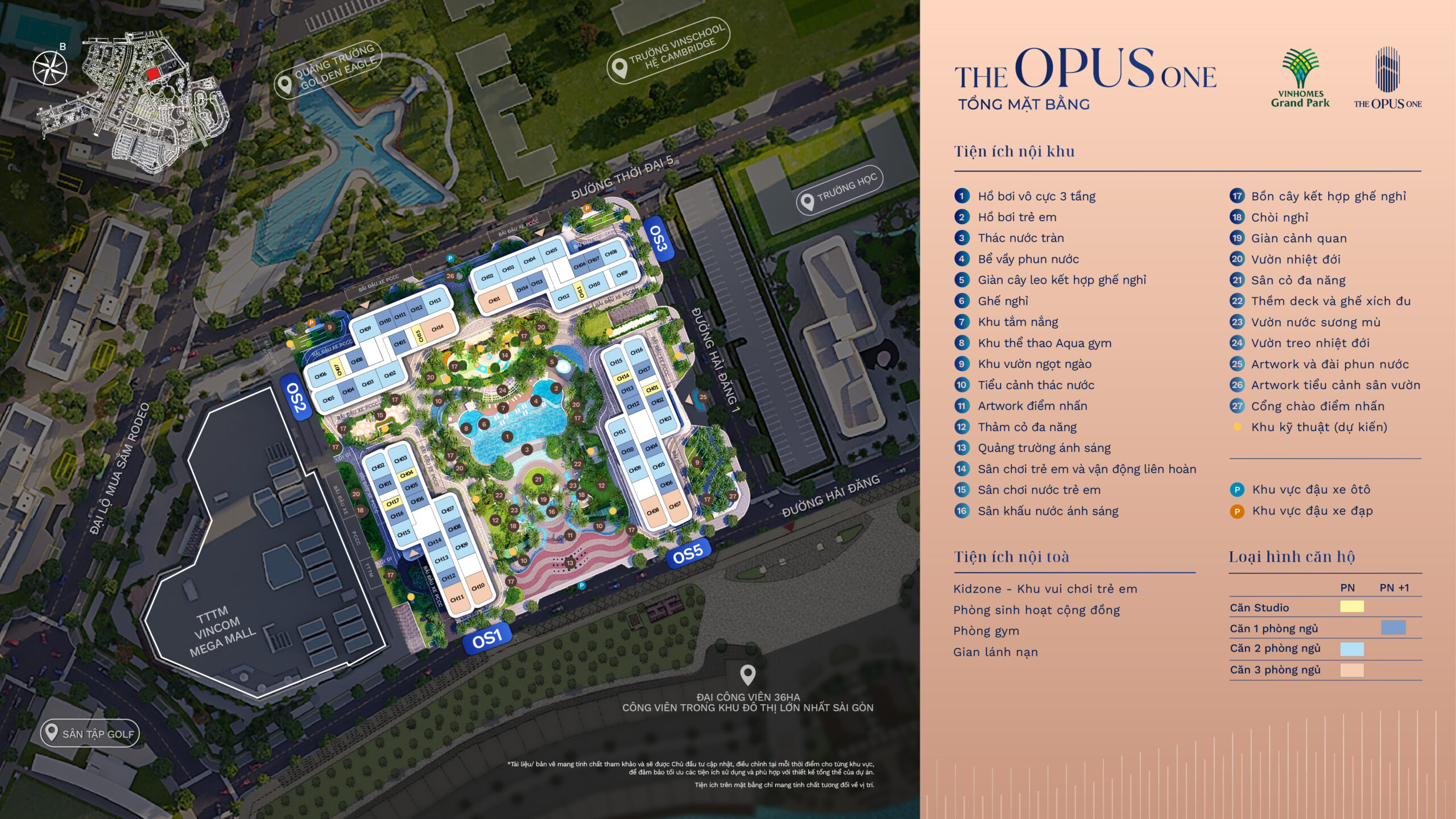 mặt bằng tổng thể The Opus One