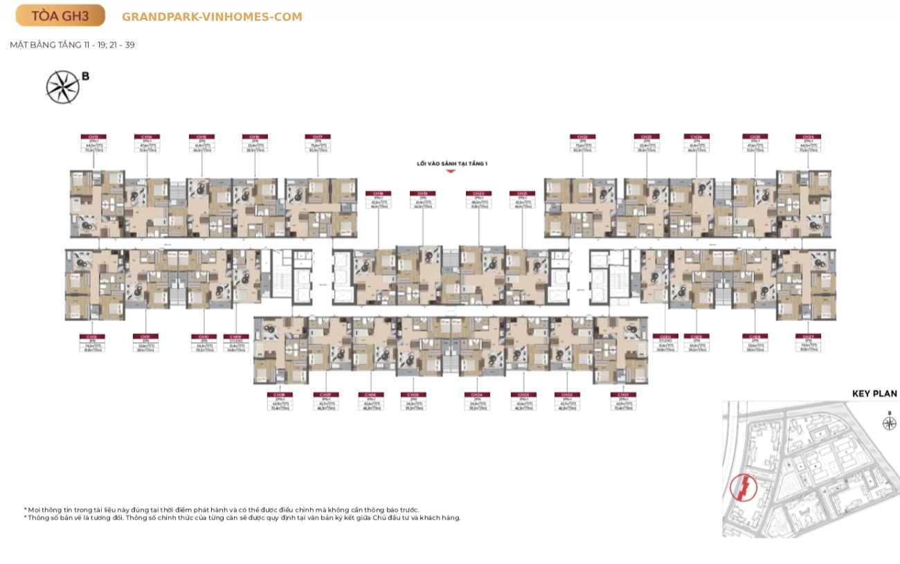 mặt bằng tầng 11-39 tòa GH3 Glory Heihgts